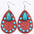 Wholesale Western Denim style Aztec wind drop-shaped leather earrings