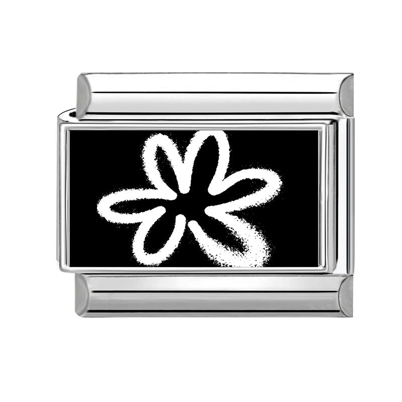 Wholesale 9mm Italian Charm Starter Bracelets DIY square Single Section Creative Stainless Steel Composable Bracelet