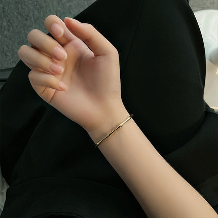 Wholesale Bamboo Bracelet Open Personality Bracelet Stainless Steel Bracelets  ACC-BT-BTB002