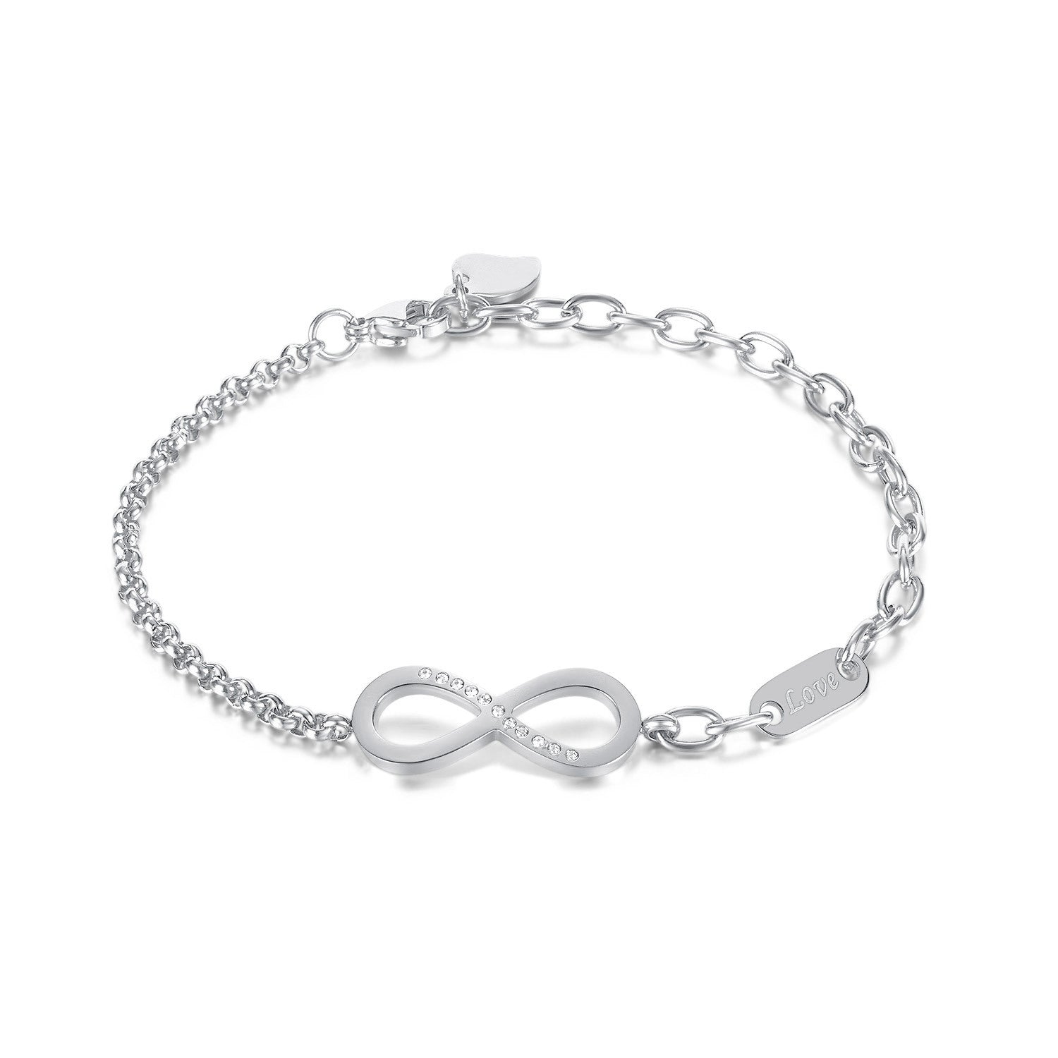 Wholesale Digital 8 Diamond Stitching Chain Stainless Steel Love Bracelet