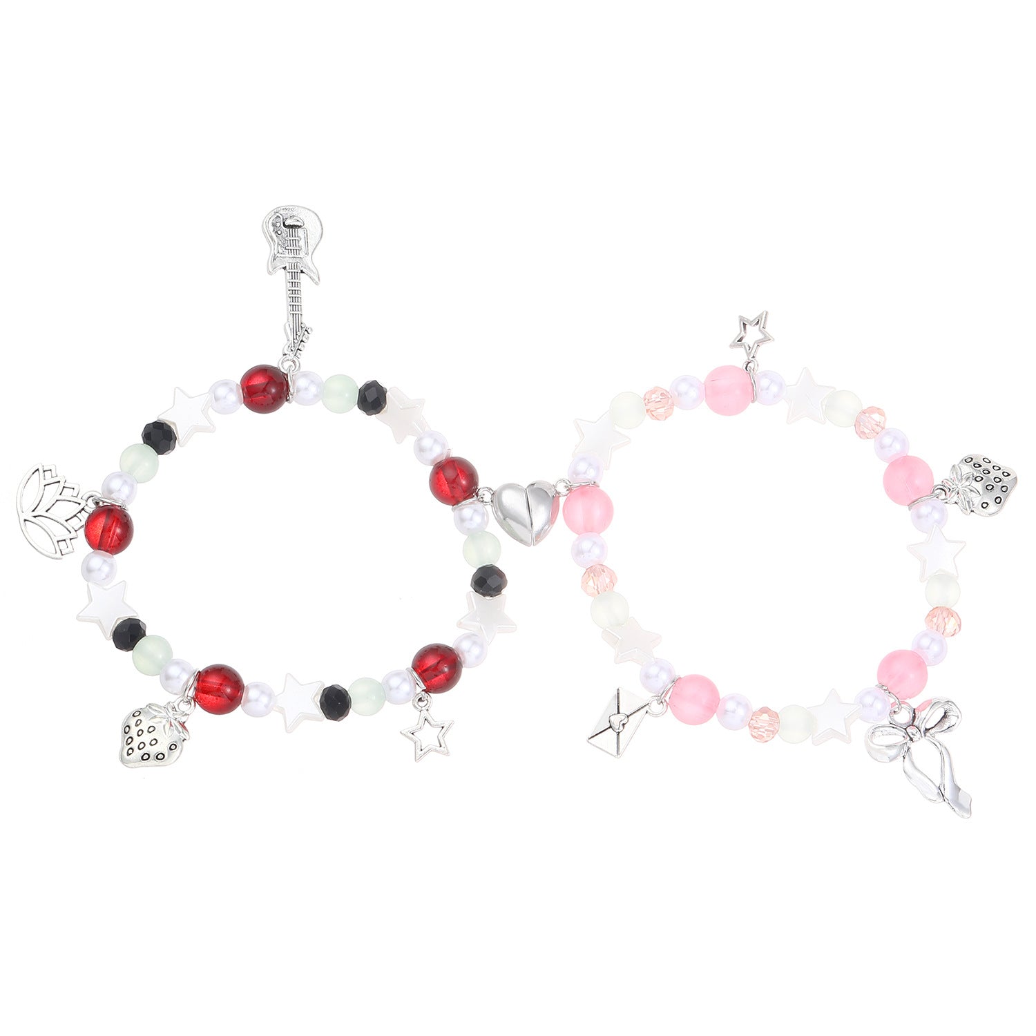 Wholesale Love Magnetic Clasp Beaded Elastic Bracelets ACC-BT-MY014