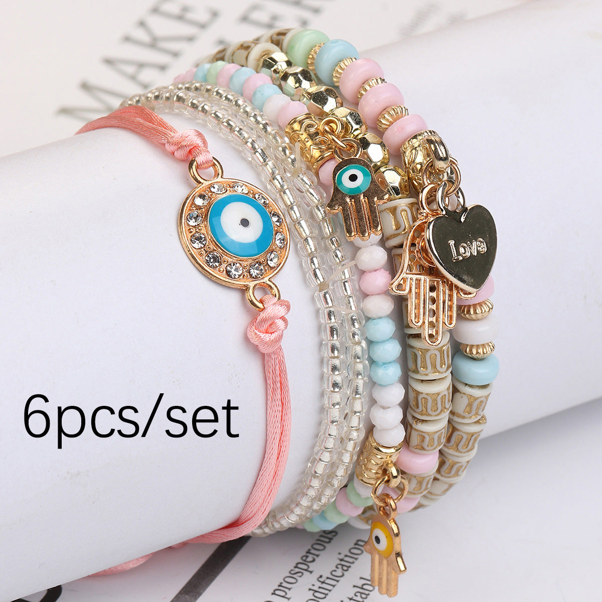 Wholesale Demon Eye Adjustable Braided Rope Multi-layer Bracelet ACC-BT-Lijie007