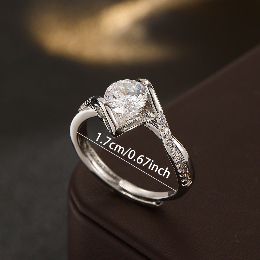 Wholesale Chic Copper Zircon Angel Kiss Ring Women S Fashion Jewelry Accessory Boutique Resale
