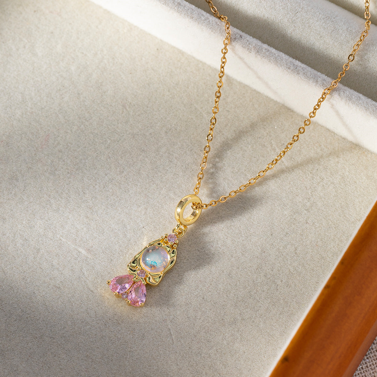 Wholesale Colored Zirconia Necklaces Clavicle Chain Choker Necklace ACC-NE-SY008