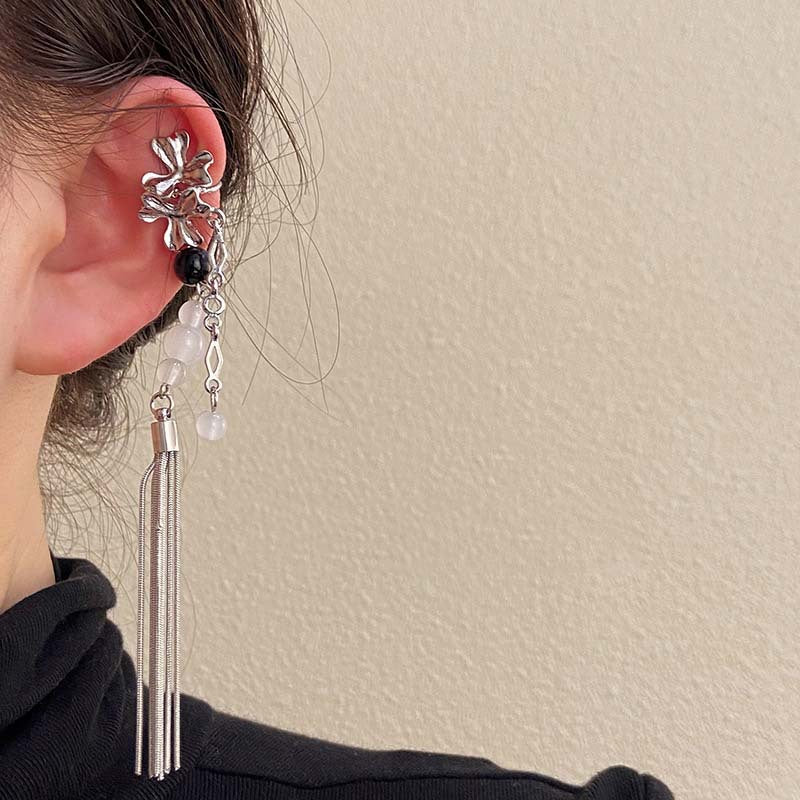 Wholesale  butterfly tassel ear clip  flower earrings