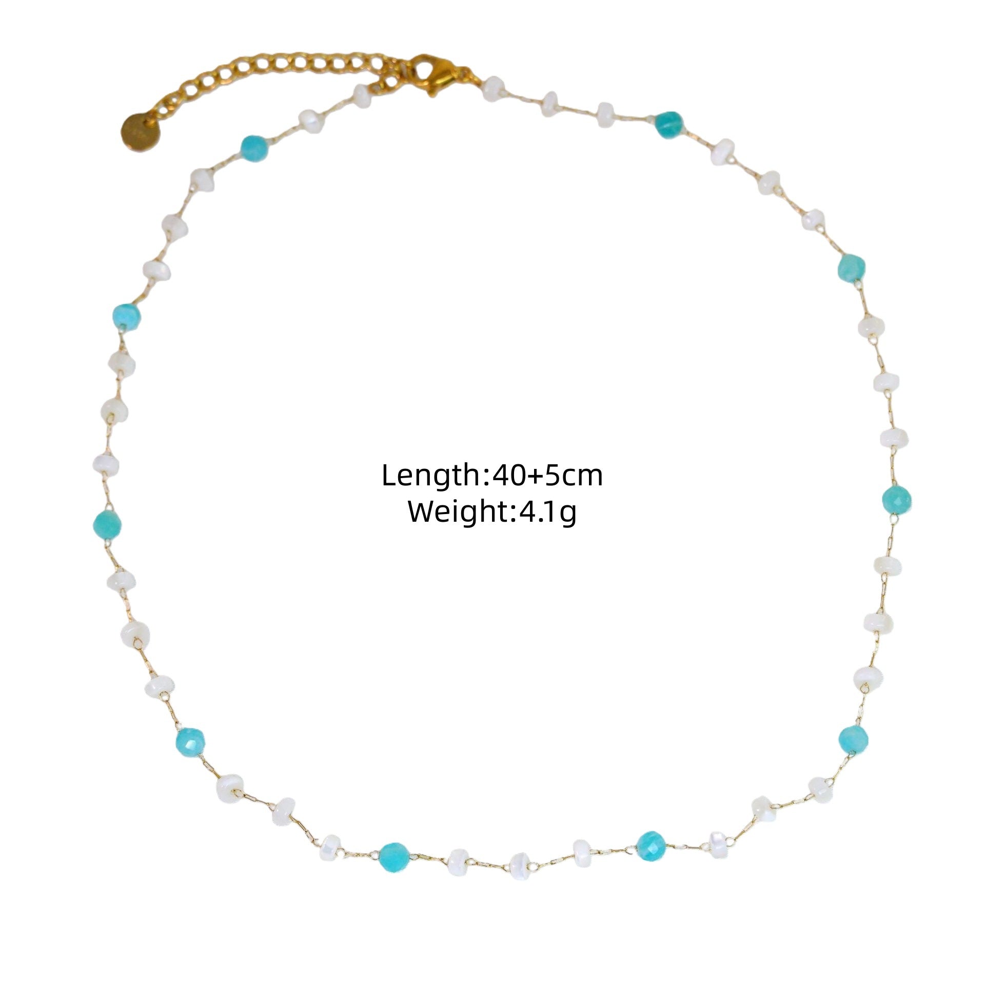 Wholesale Light Luxury Blue Tianhe Stone 14K Gold Plated Titanium Steel Necklace,  Fashion Jewelry Accessory Gift