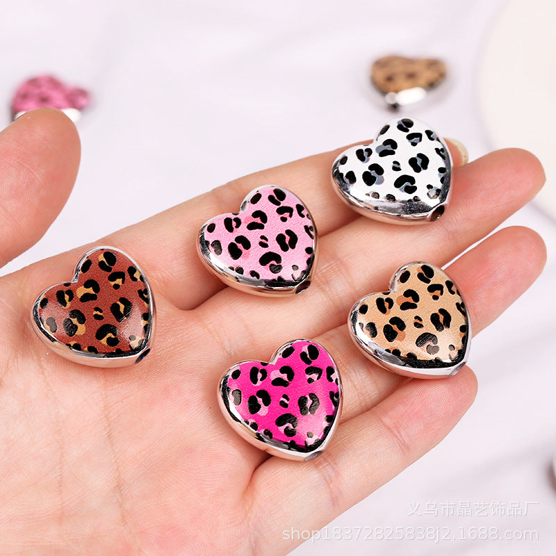 Wholesale  random 10pcs  silver double-sided printed   Focal Beads DIY Bead Accessories