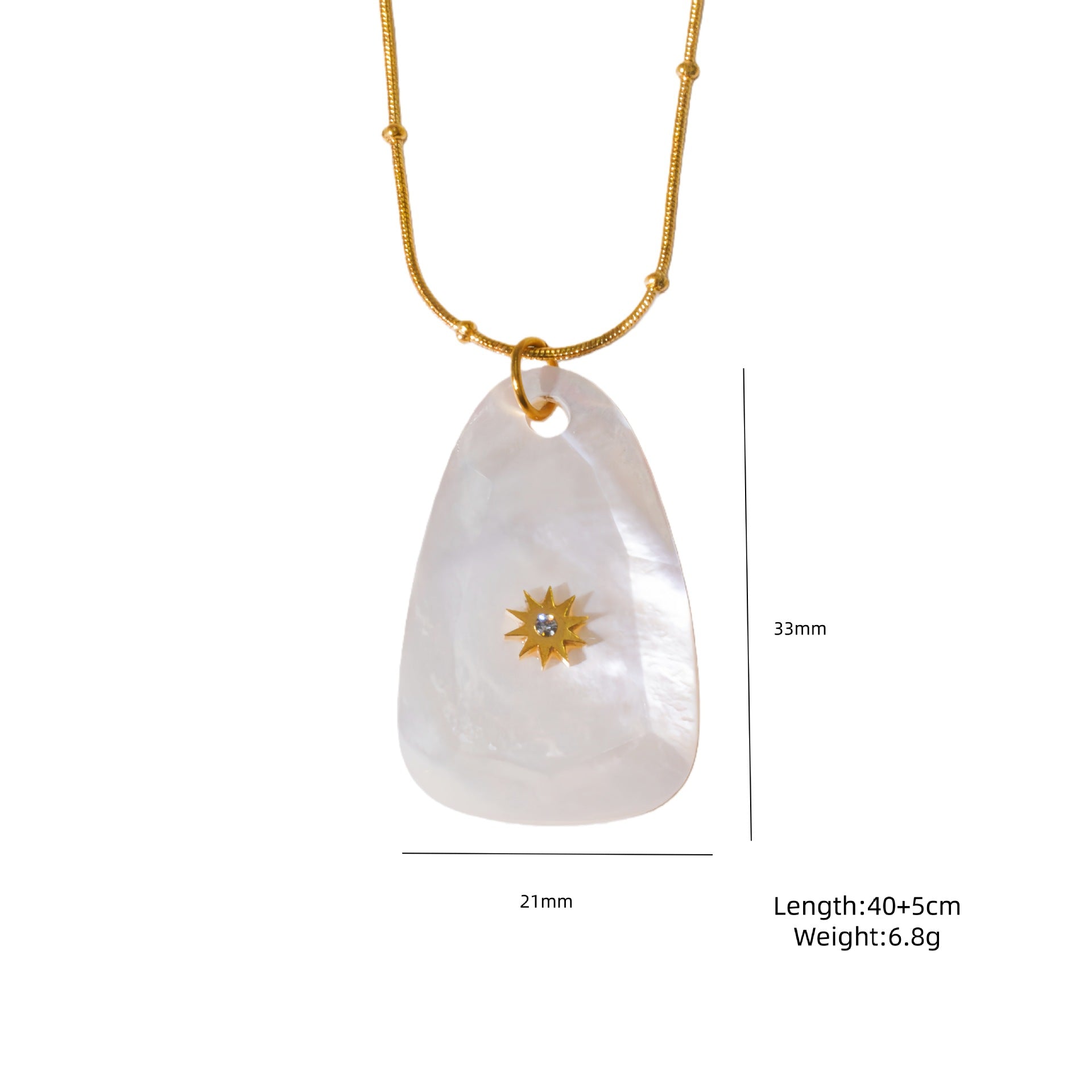 Wholesale 304 Stainless Steel Baroque Pearl Shell Pendant Necklace Electroplated Finish Jewelry Accessory