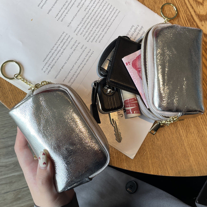 Wholesale Cowhide Simple Three Zipper Wallet ACC-WT-Muqu003