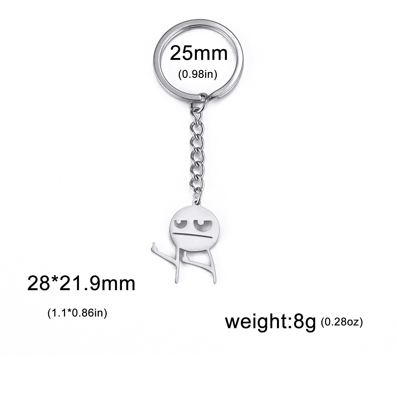 Wholesale stainless steel stick figure sticker pendant keychain