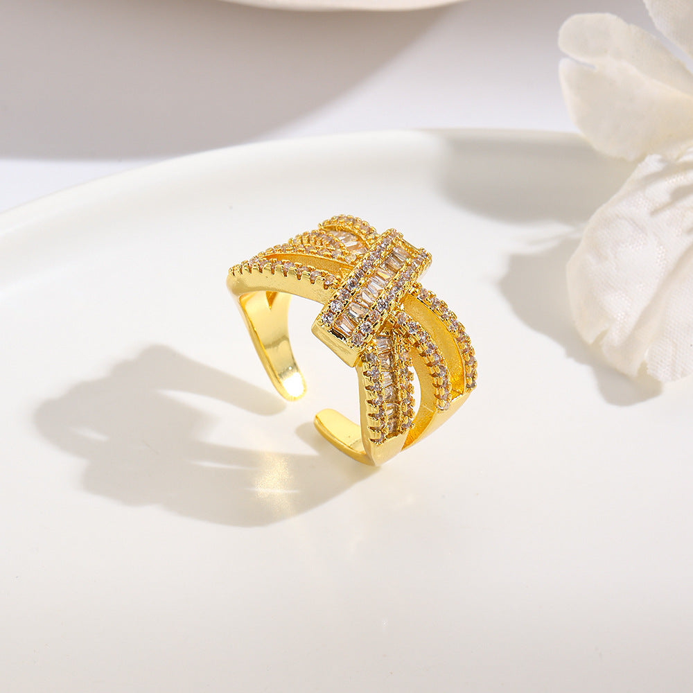 Wholesale 18k color-preserving copper-plated open ring