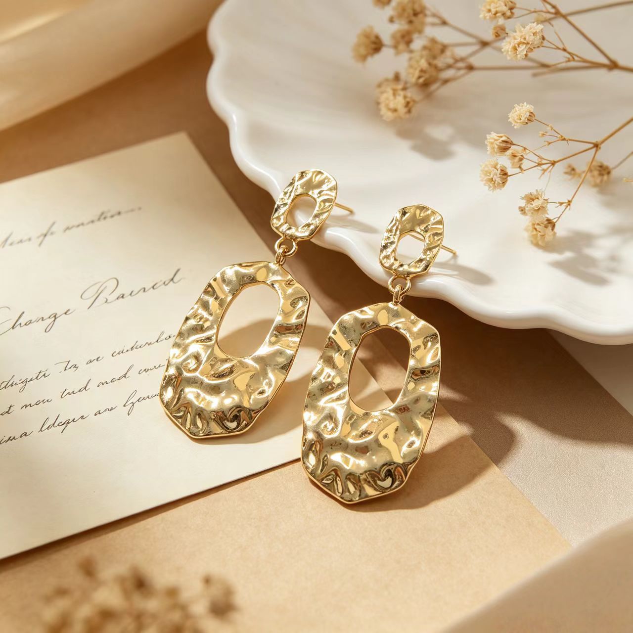 Wholesale Trendy Liquid Metal Earrings Set - Fashion Drop Earrings with Water Wave Design,  Jewelry Accessory for Women,  Boutique Resale