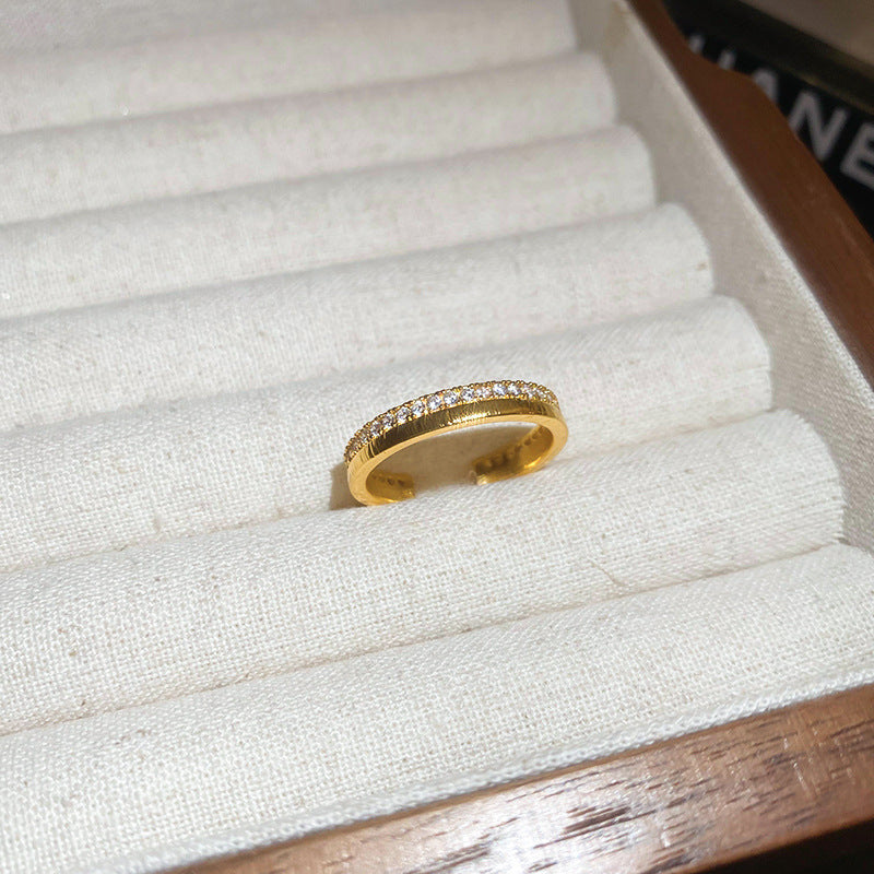 Wholesale zircon tiger eye open ring