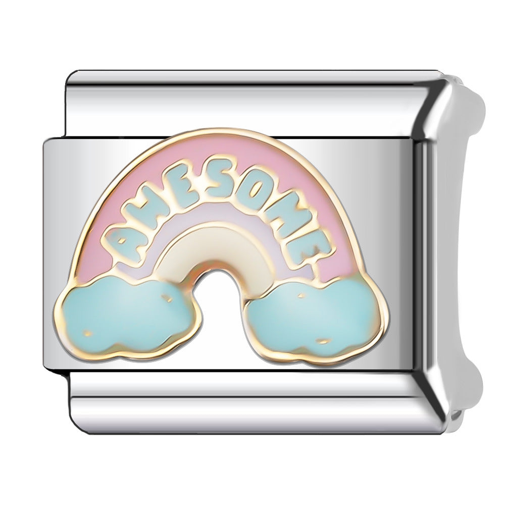 Wholesale Italian Charm Bracelet 9mm DIY Splicing English Stainless Steel Composable Bracelet