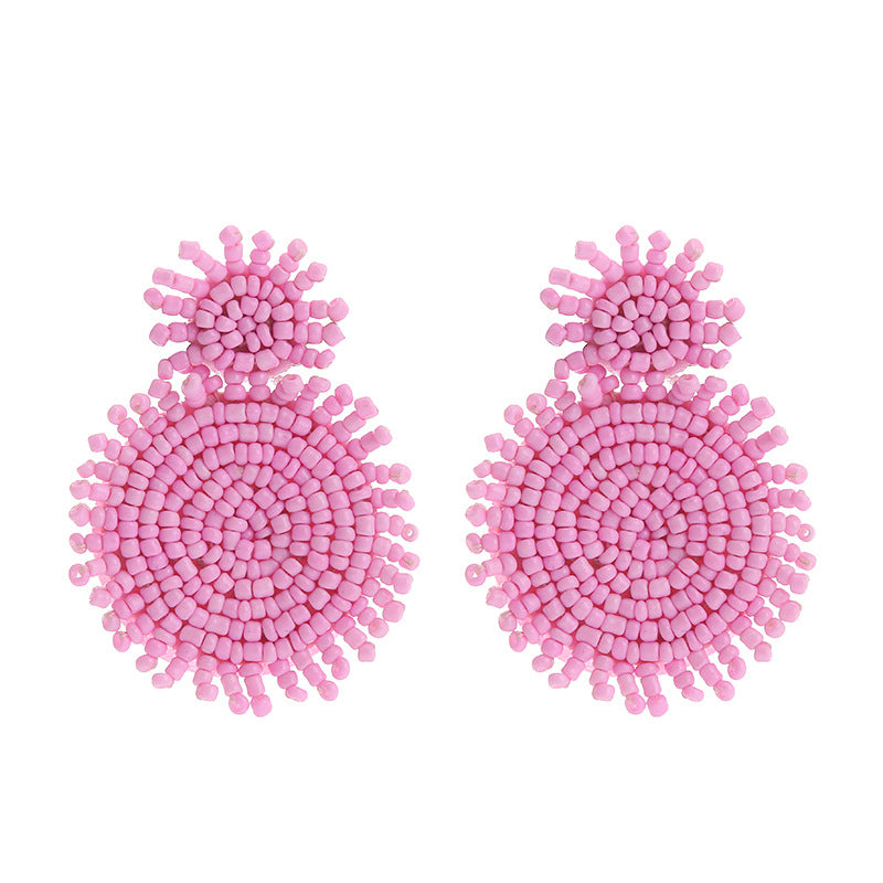 Wholesale Bohemian Colorful Rice Bead Earrings  ACC-ES-CT044