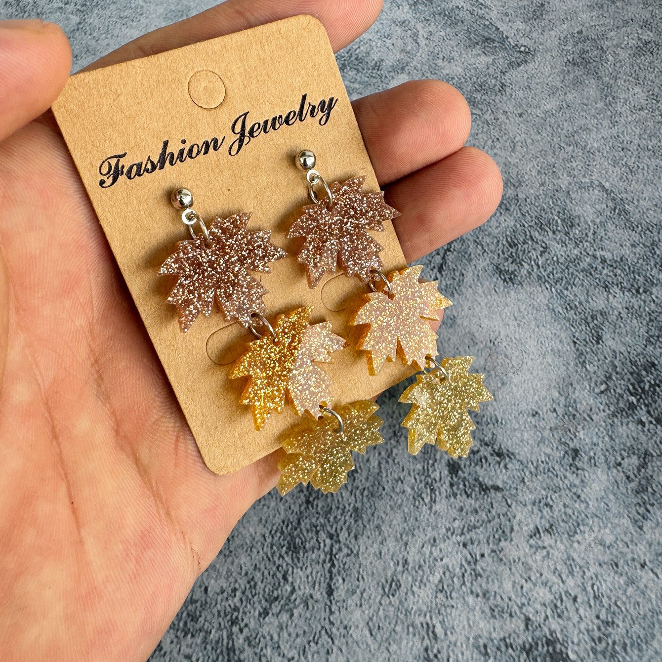 Wholesale Maple Leaf Pumpkin Acrylic Earrings ACC-ES-XinChuan061