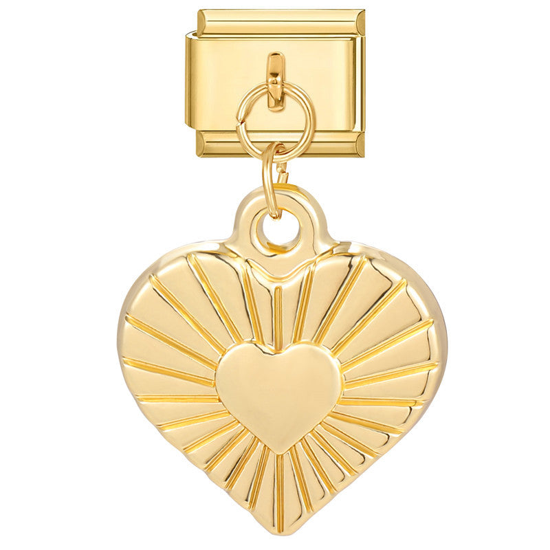 Wholesale Italian Charm Bracelet 9mm DIY Splicing Gold Pendant Titanium Steel Composable Bracelet