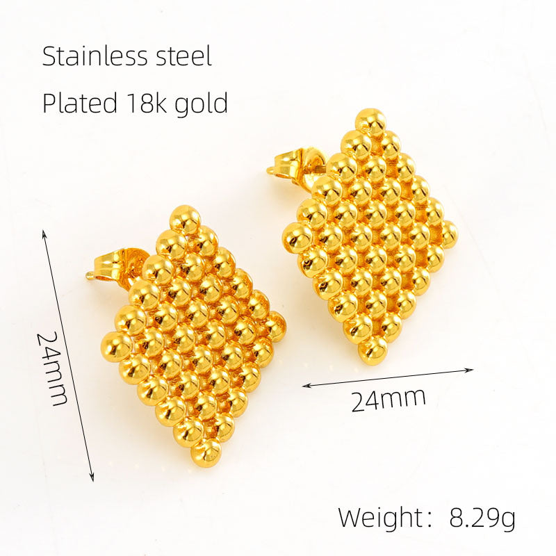 Wholesale titanium steel gold-plated love earrings