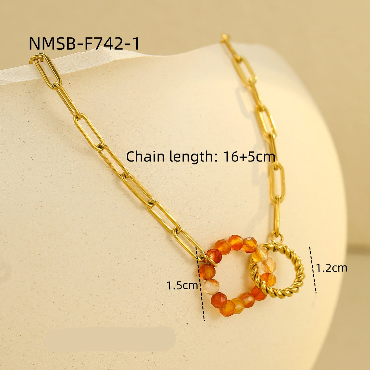 Wholesale retro natural stone stainless steel bracelet
