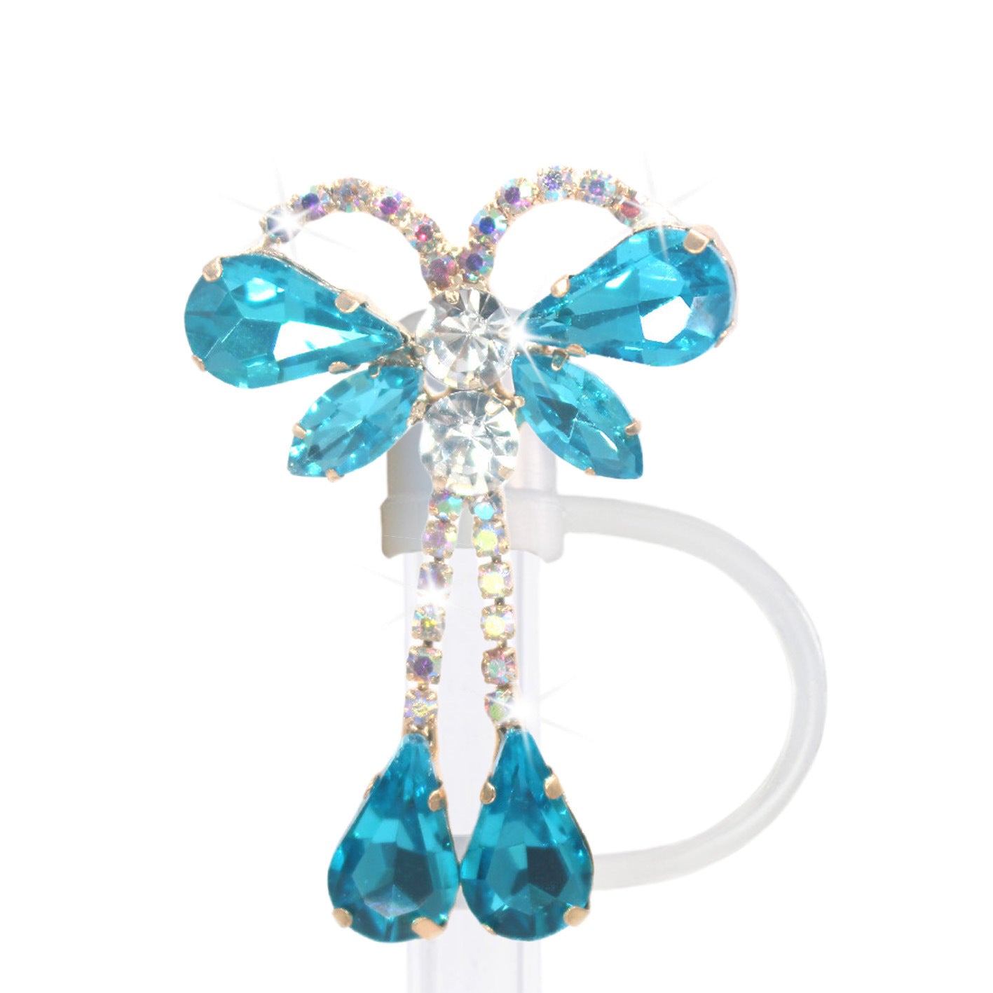 Wholesale Wholesale 50pcs Teardrop Butterfly Pendant 10mm Straw Cover Straw Tube Cap