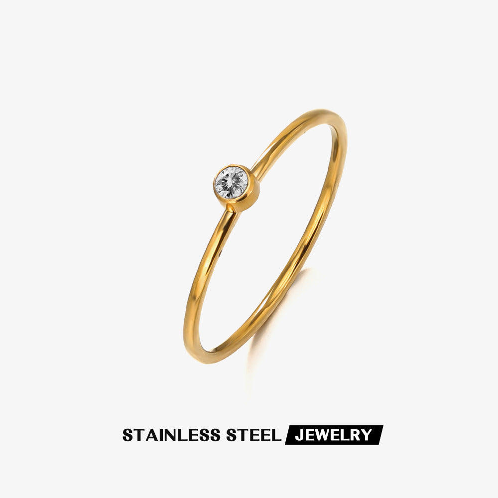 Wholesale Twelve Month Birthstone Diamond Stainless Steel Rings ACC-RS-JiaLi006