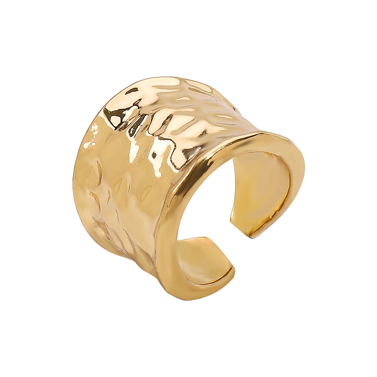 Wholesale Concave-convex Lava Wide Face Ring Simple Style Personality Irregular Open Ring