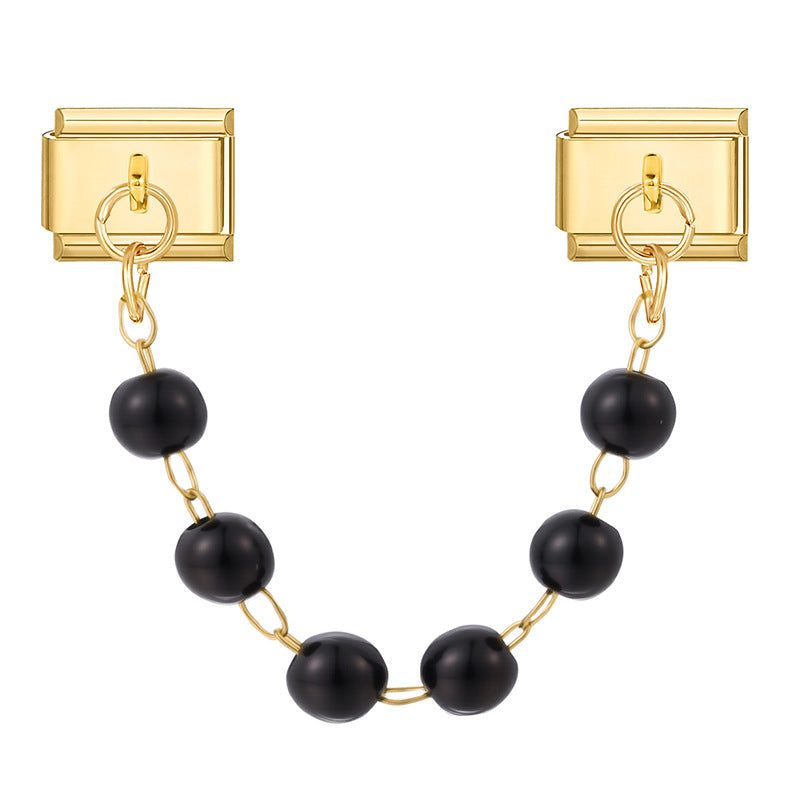 Wholesale  Italian Charm Bracelet 9mm DIY Splicing Light Luxury Double Pendant Stainless Steel Composable Bracelet