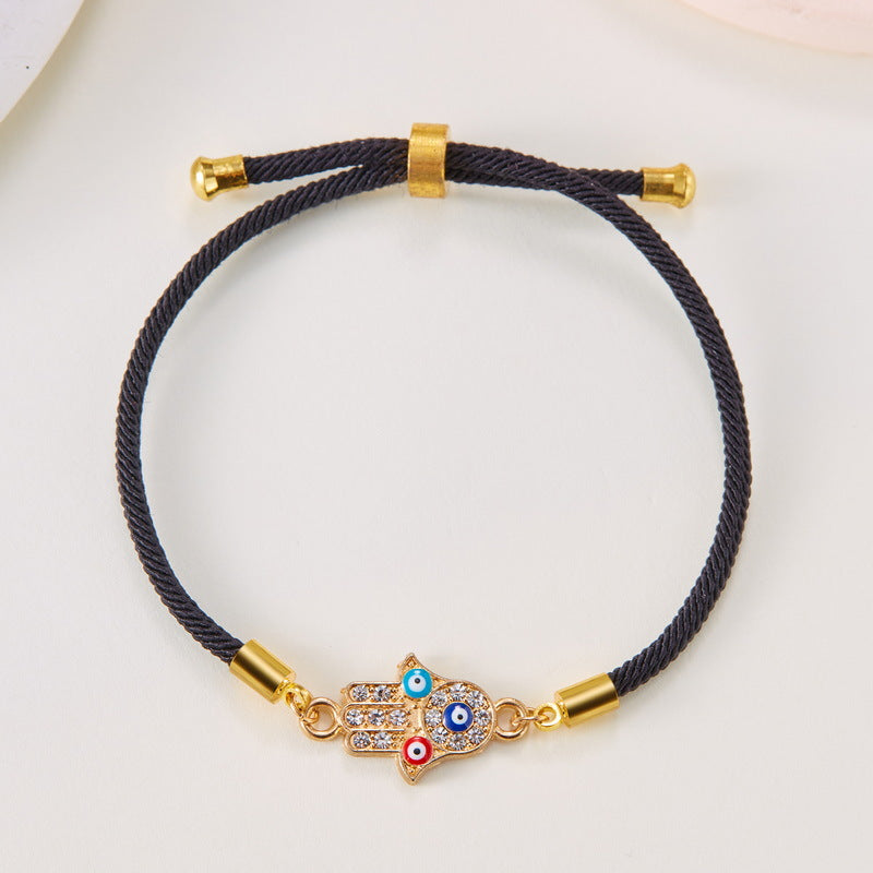 Wholesale Blue Demon Eye Alloy Adjustable Bracelet