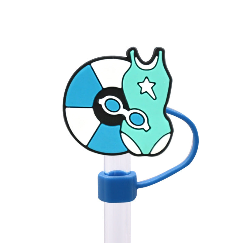 Wholesale Random 100pcs Swimming Necklace Straw Cover 10MM Straw Tube Cap