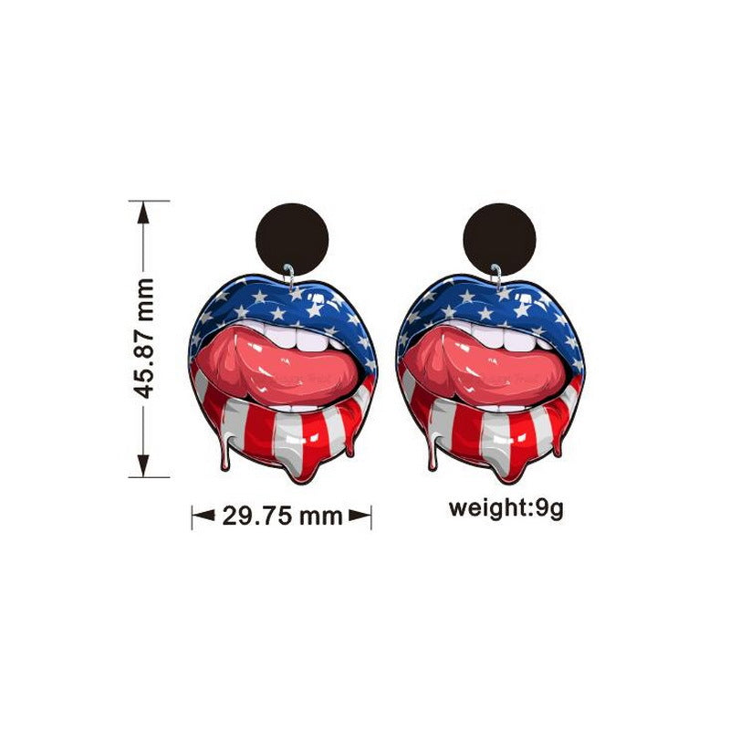 Wholesale American Independence Day Rainbow Hijab Women Acrylic Earrings ACC-ES-XP018