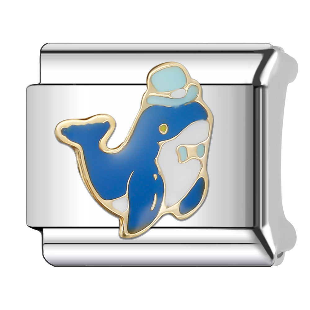 Wholesale Italian Charm Bracelet 9mm DIY Splicing Cute Pet Series Stainless Steel Composable Bracelet