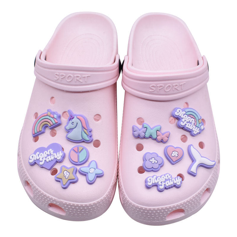 Wholesale Random 100pcs Cartoon Unicorn Hole Shoes Accessories Shoes Charms ACC-SC-RYY040