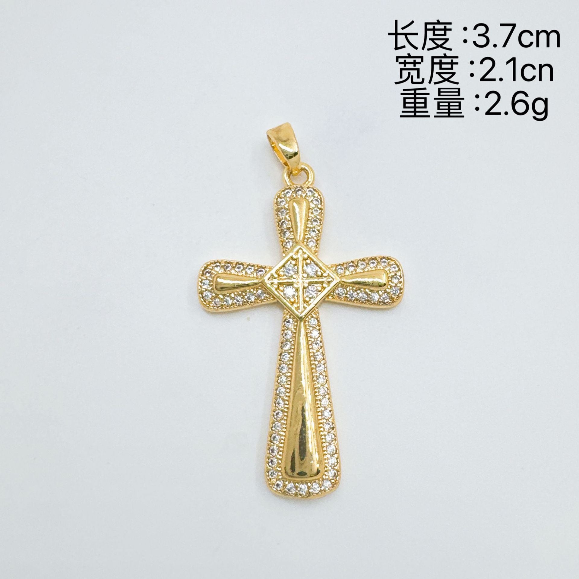 Wholesale Gold Plated Zircon Cross Pendant Jewelry Accessory