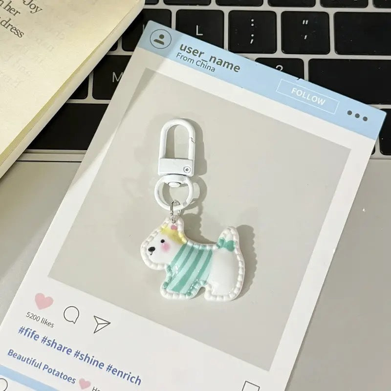 Wholesale Plastic Resin Cartoon Little Animal Keychain Bag Charm - Cute Bear Pig Keyring for Backpack Student Gift