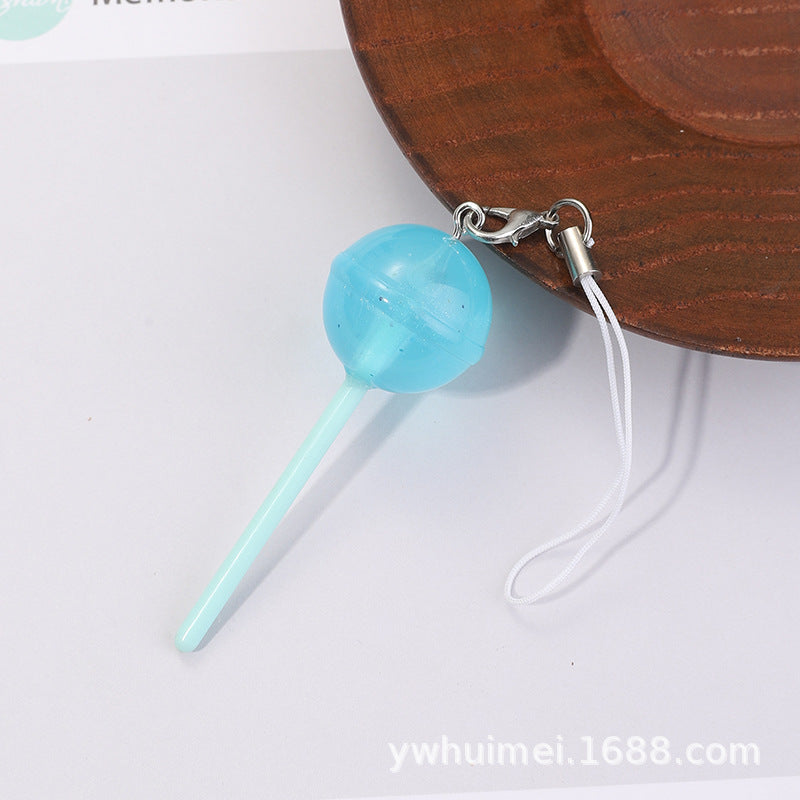 Wholesale Luminous Lollipop Candy Phone Chain Keychain