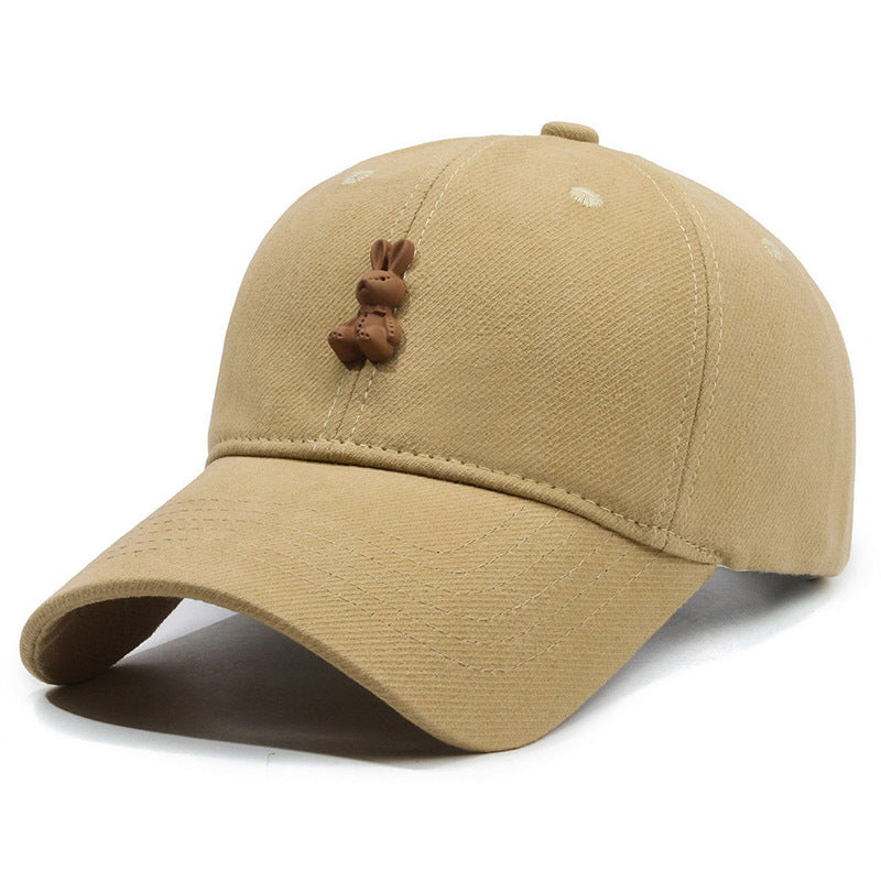 Wholesale brushed soft top baseball cap rabbit ear hat
