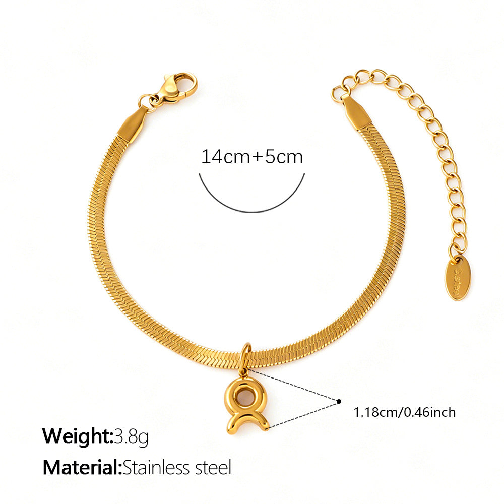 Wholesale Vintage Zodiac Stainless Steel Bracelet 18K Gold Plated Travel Souvenir Jewelry Accessory