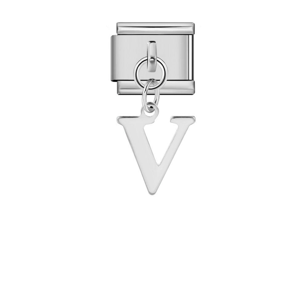 Wholesale Italian Charm Bracelet 9mm DIY Silver Simple Letter  Creative Stainless Steel Composable Bracelet