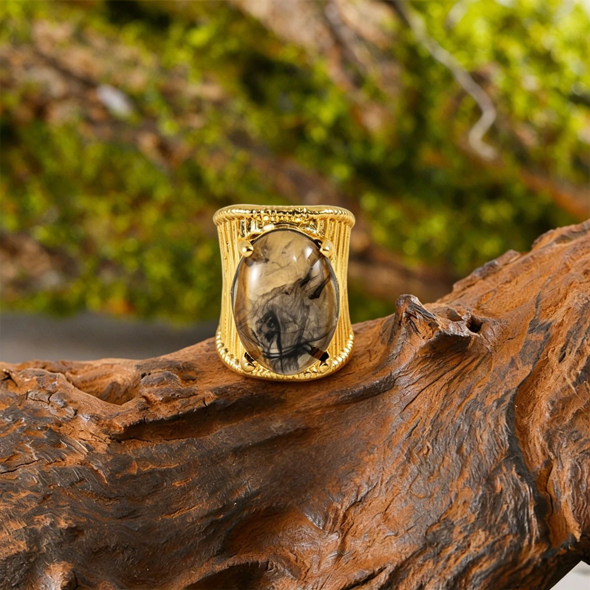 Wholesale Vintage Geometric Resin Gemstone Ring Hip Hop Fashion Accessory Stylish Gift For Everyday Wear