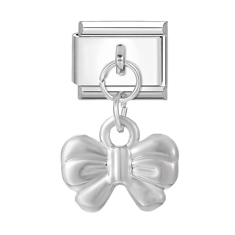 Wholesale 9mm Italian Charm Starter Bracelets DIY Heart Pendant Stainless Steel Composable Bracelet