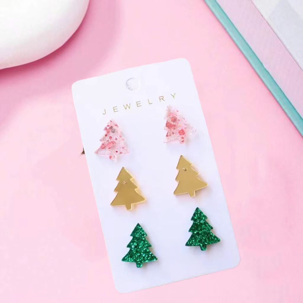 Wholesale  Acrylic Combination Christmas Earrings suit