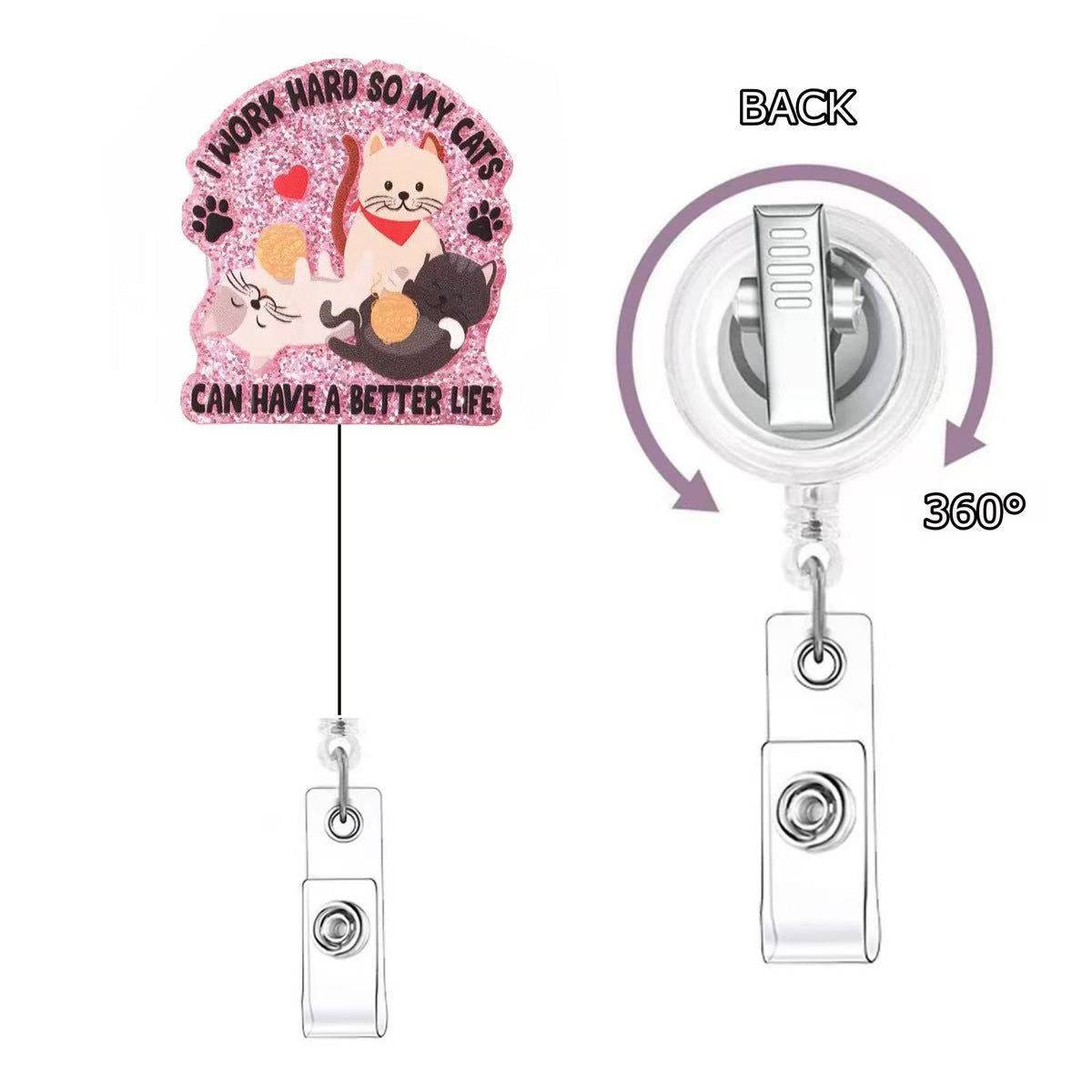 Wholesale acrylic retractable Badge Reels