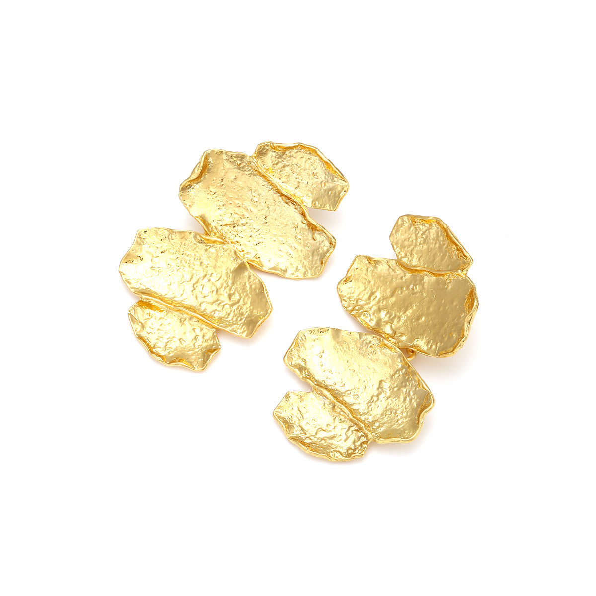 Wholesale  Bump Gold Alloy Leaf Earrings