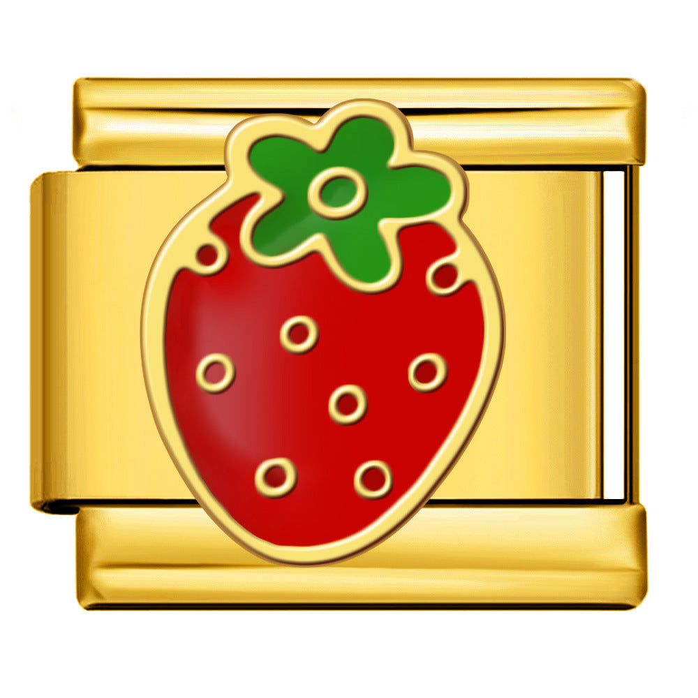 Wholesale  Italian Charm Bracelet 9mm DIY Gold-plated patterned  Creative Stainless Steel Composable Bracelet