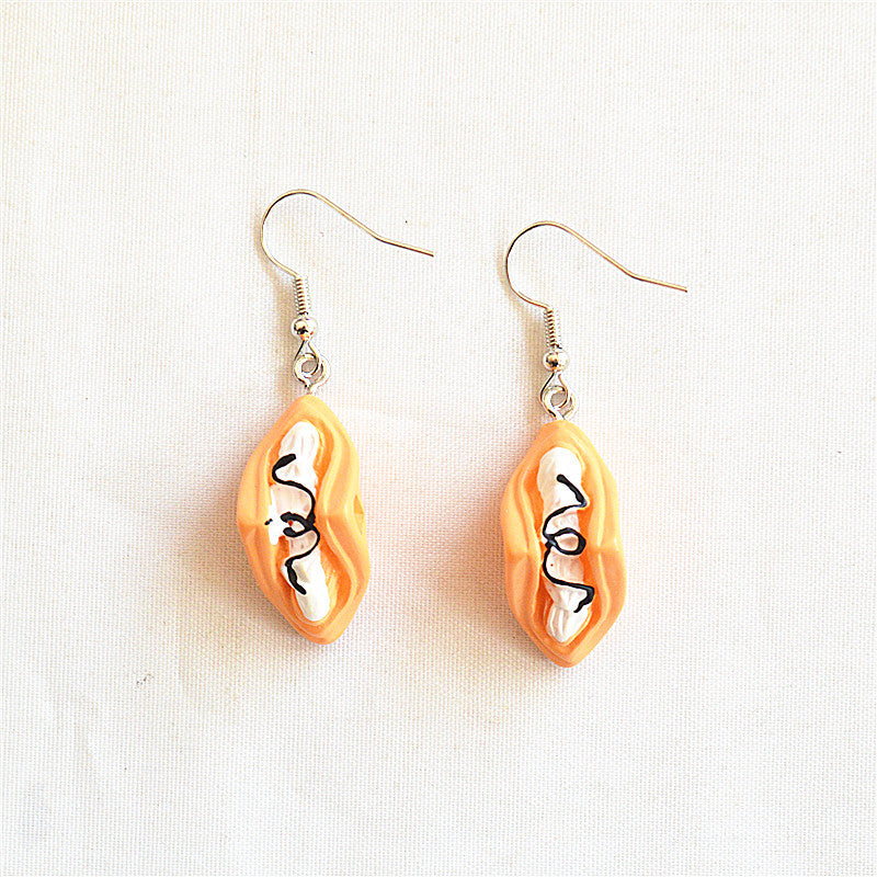 Wholesale Creative Bakery Cake Earrings Resin Bread Earrings ACC-ES-XN016