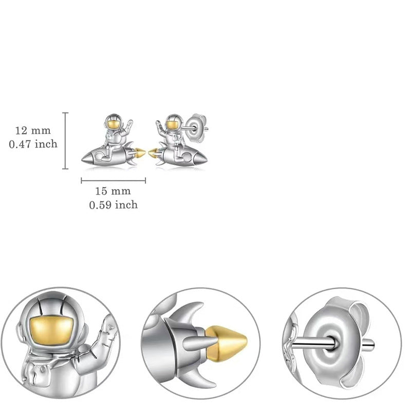 Wholesale  creative astronaut spaceship alloy oil drop earrings