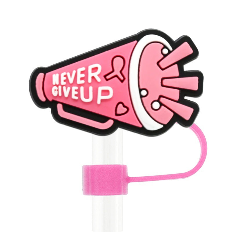 Wholesale Random 100pcs Pink Theme 10mm PVC Soft Straw Tube Cap  ACC-SCR-RYY112