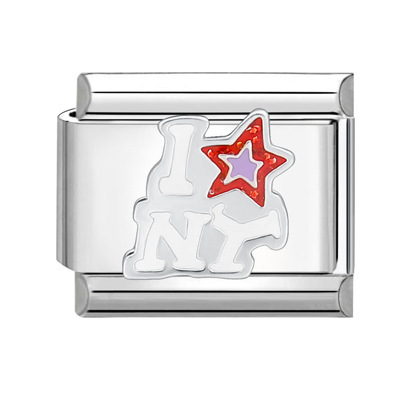 Wholesale Italian Charm Bracelet 9mm DIY Splicing Creative Pattern Stainless Steel Composable Bracelet