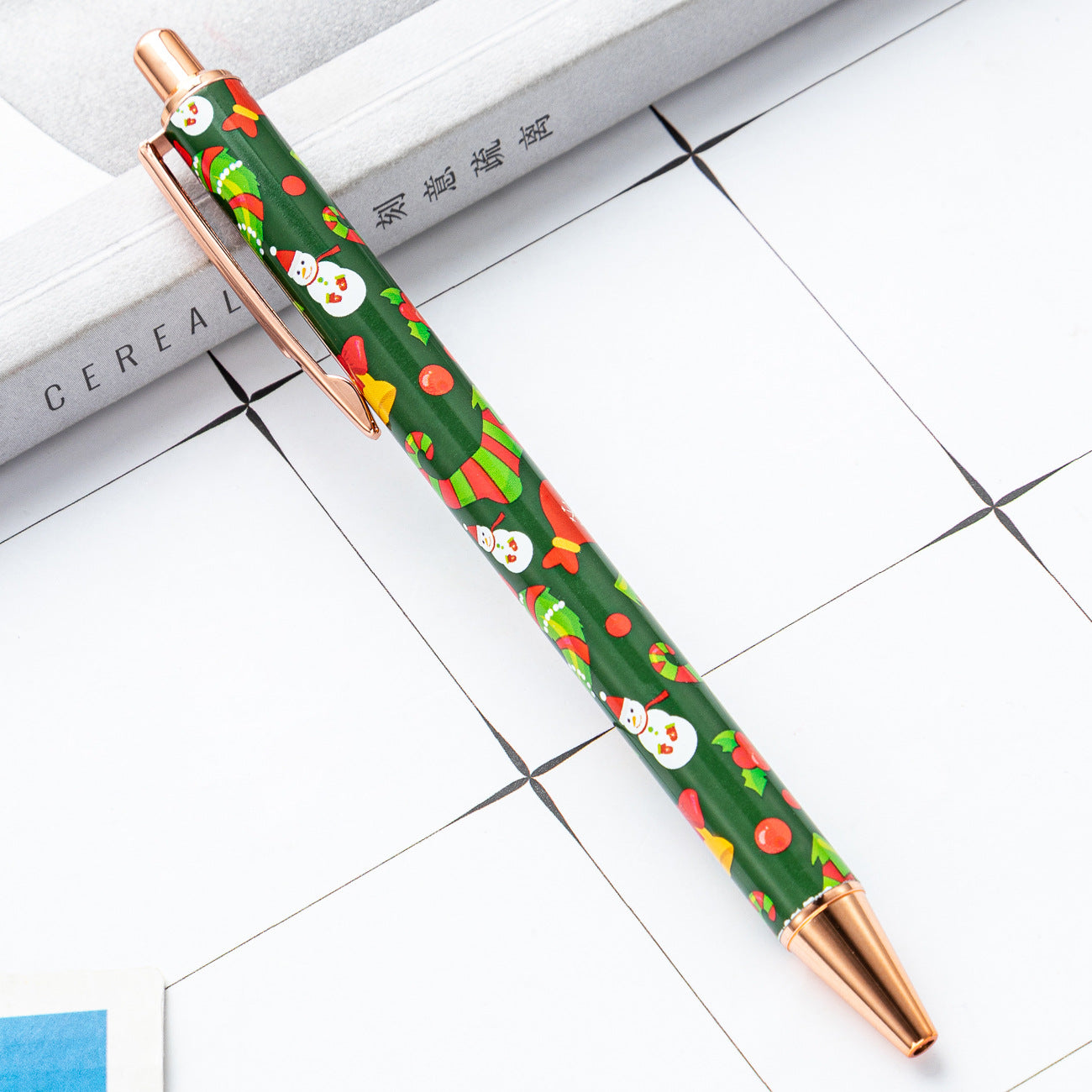 Wholesale Christmas Series Push Metal Ballpoint Pens ACC-PN-HuaH055