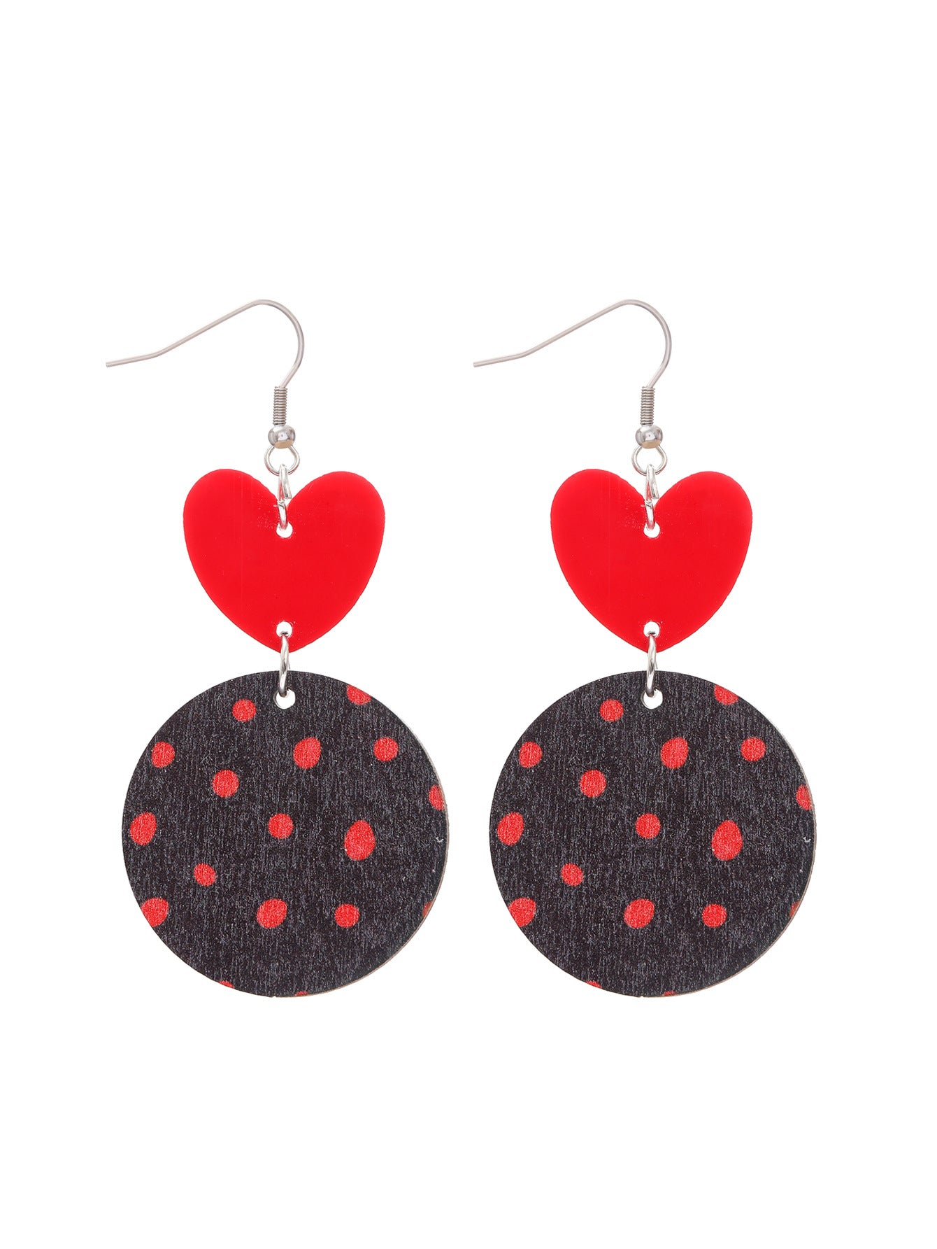 Wholesale Valentine's Day Heart Bow Round Acrylic Wooden Earrings